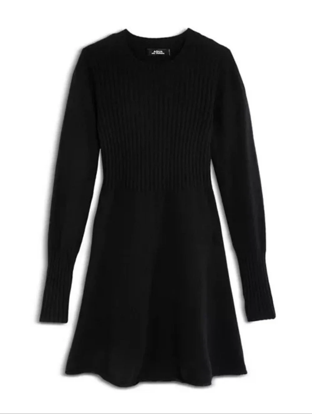 NWT Aqua Cashmere Navy Long-sleeve Sweater Dress, 7/8Y